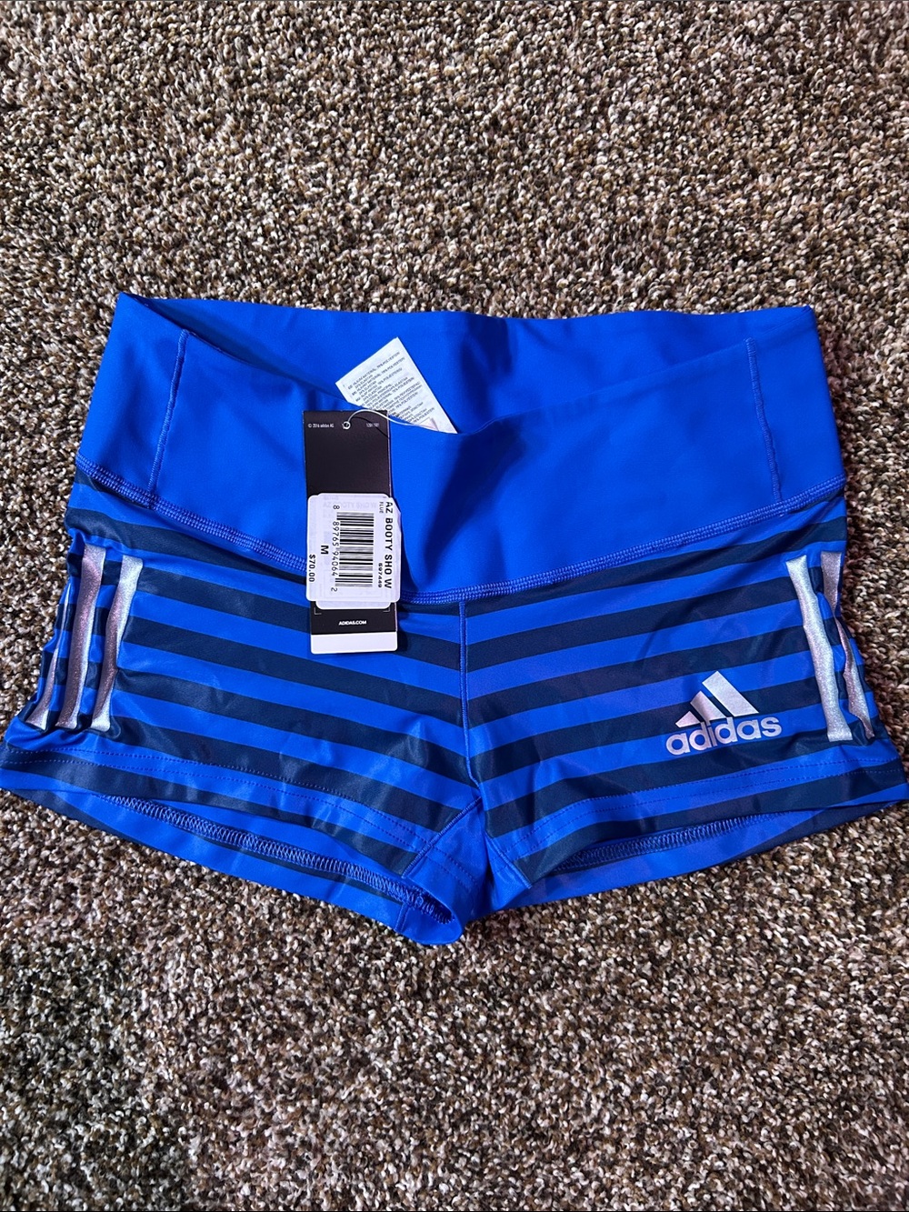 adidas Royal Blue Striped spandex Shorts